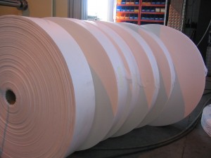 Spunlace rolls - width 120 mm - diameter 1200 mm - cut speed 300 m/min